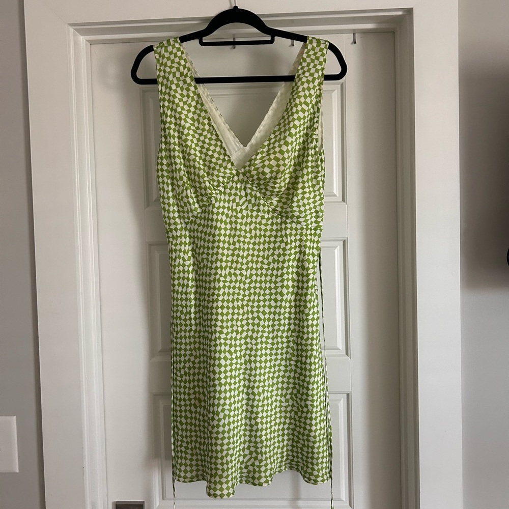 Peppermayo Green Checkered Dress